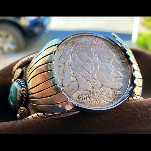 Custom made Silver and Turqouise cuff only 10 made - Picture 4 of 7